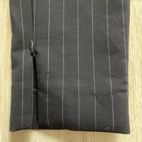 Balenciaga Striped Wool High-Waist Slit Skinny belted Pants in Black 40 - Picture 8 of 8